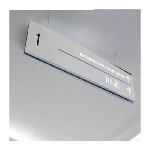 Custom-hung wayfinding signage