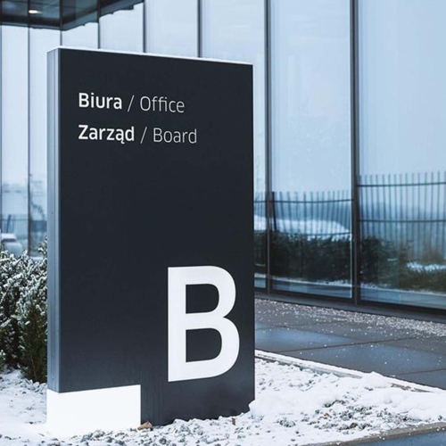 Custom outdoor wayfinding system signage