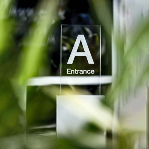 Custom outdoor wayfinding system signage