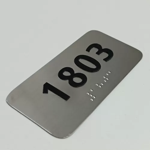 Custom metal Stainless Steel Doorplates Acrylic ADA Wayfinding Door Number Braille Sign Office Signa