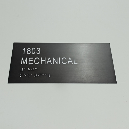 Custom Replaceable Nameplate Signs House Numbers Stainless Steel Apartment Braille Door Plate Office