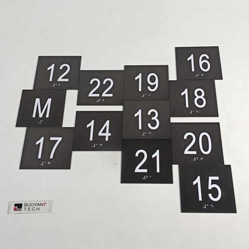 personalized decorative beautiful contemporary modern acrylic word house name address Braille door n