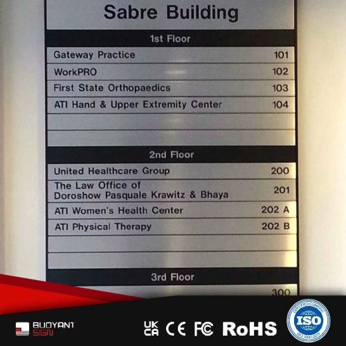 Lobby Location Indicator Sign, Made - to - Order from Factory, Proficient in Overall Signage System 