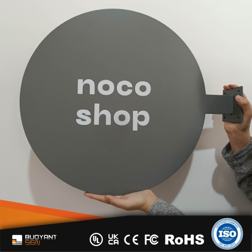 Source Manufacturer | Professionally Made Round Stainless Steel Blade Signs with Single Mounting Foo