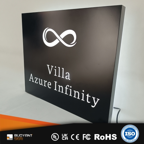 Professional High-End Frameless Front-Lit LED Signs with Backboard for Brands（A3DFMB-F20black）