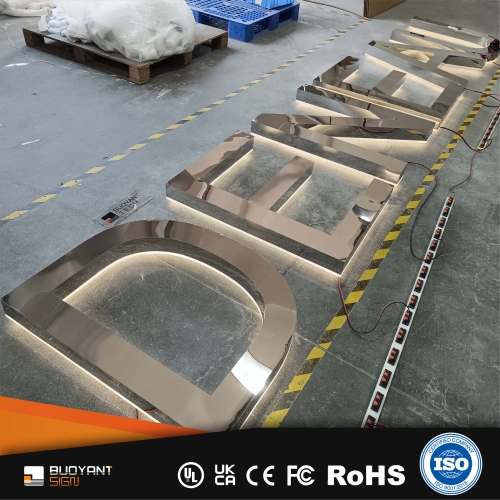 High-end MirrorStainless Steel 3D Backli