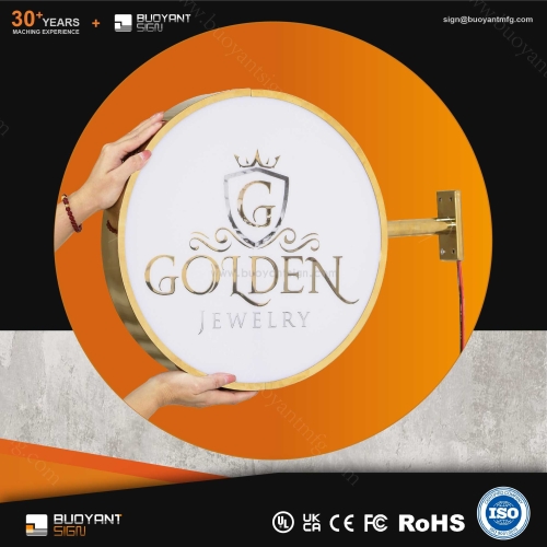 Source Manufacturer | Custom Gold Stainless Steel Light Boxes(AS-LB-SS-gold25)