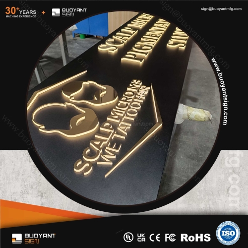 High-Quality Backlit Signs with Backboard for Business (A3DISB-B20black）