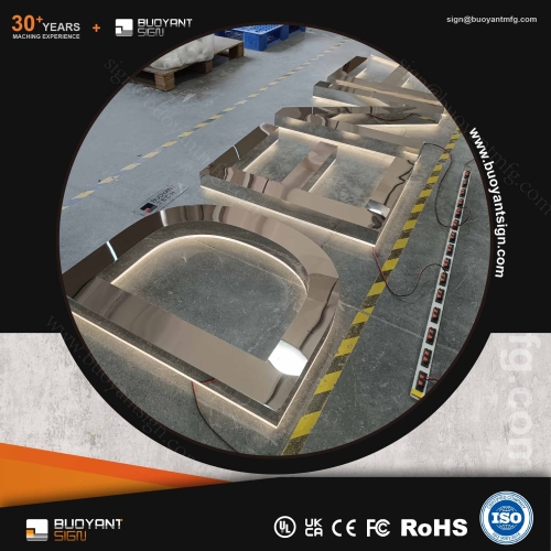 High-end MirrorStainless Steel 3D Backli