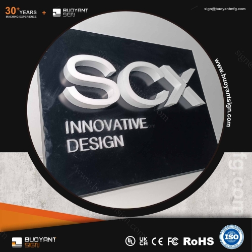 High-Quality 3D Lit Signs with Backboard